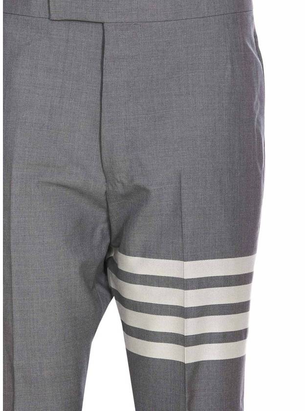 Diagonal Plain Weave Classic Wool Slacks Medium Grey - THOM BROWNE - BALAAN 5