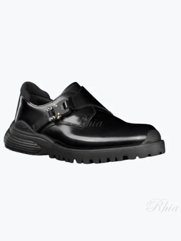 Buckle Detail Leather Monk Derby Black - DIOR - BALAAN 2