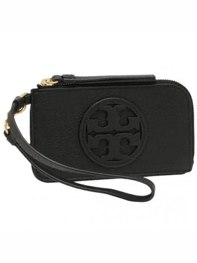 Miller Top Zip Leather Card Wallet Black - TORY BURCH - BALAAN 2