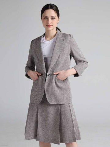 Three Tone Linen Pleated Skirt Grey - RS9SEOUL - BALAAN 1