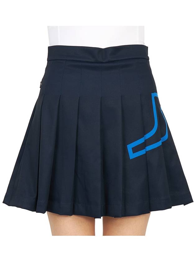 Women's Naomi Pleated Skirt Navy - J.LINDEBERG - BALAAN 7