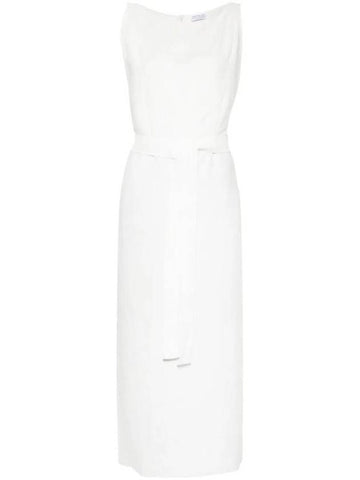 Knot Detail Sleeveless Long Dress White - BRUNELLO CUCINELLI - BALAAN 1