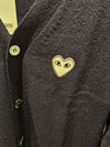 White Heart Waffen V-neck Cardigan Navy - COMME DES GARCONS PLAY - BALAAN 4