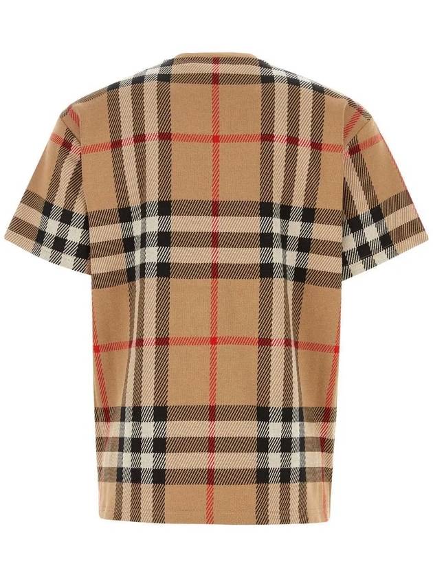 Check Motif Jacquard Cotton Short Sleeve T-Shirt Archive Beige - BURBERRY - BALAAN 3