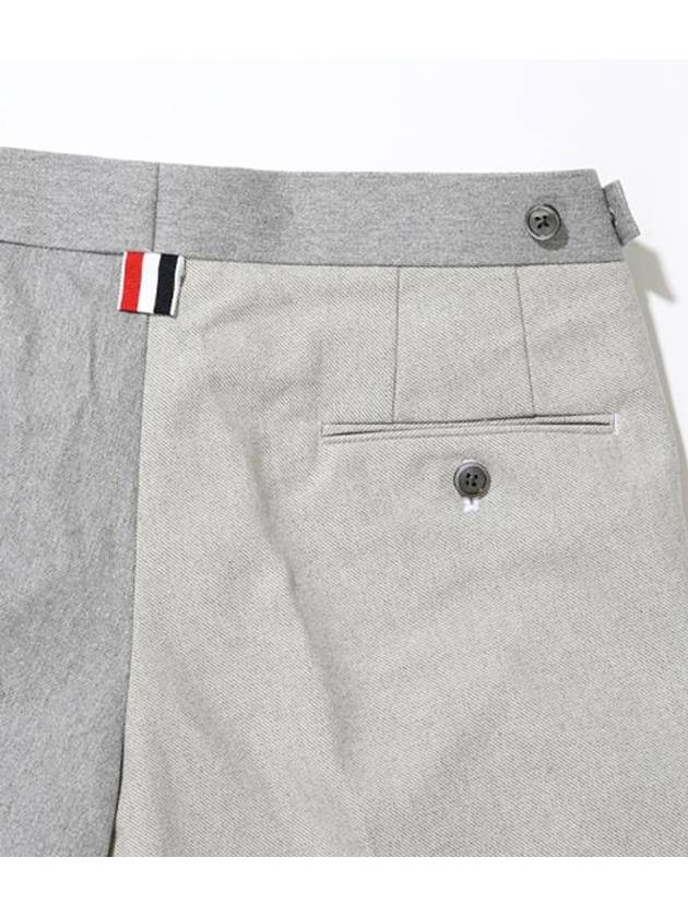 4 Bar Stripe Fun Mix Selvedge Denim Shorts Grey - THOM BROWNE - BALAAN 7