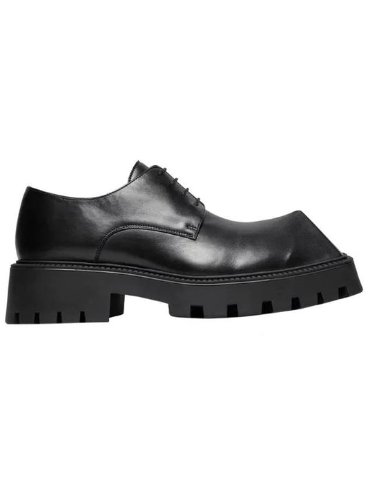 Men's Rhino Square Toe Leather Derby Black - BALENCIAGA - BALAAN 1