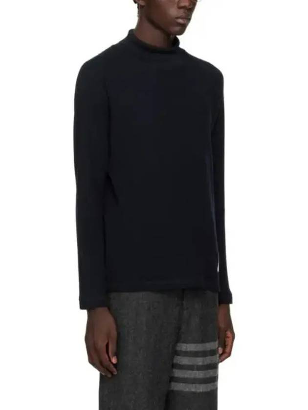 Raglan Roll Neck Virgin Wool Turtleneck Navy - THOM BROWNE - BALAAN 3