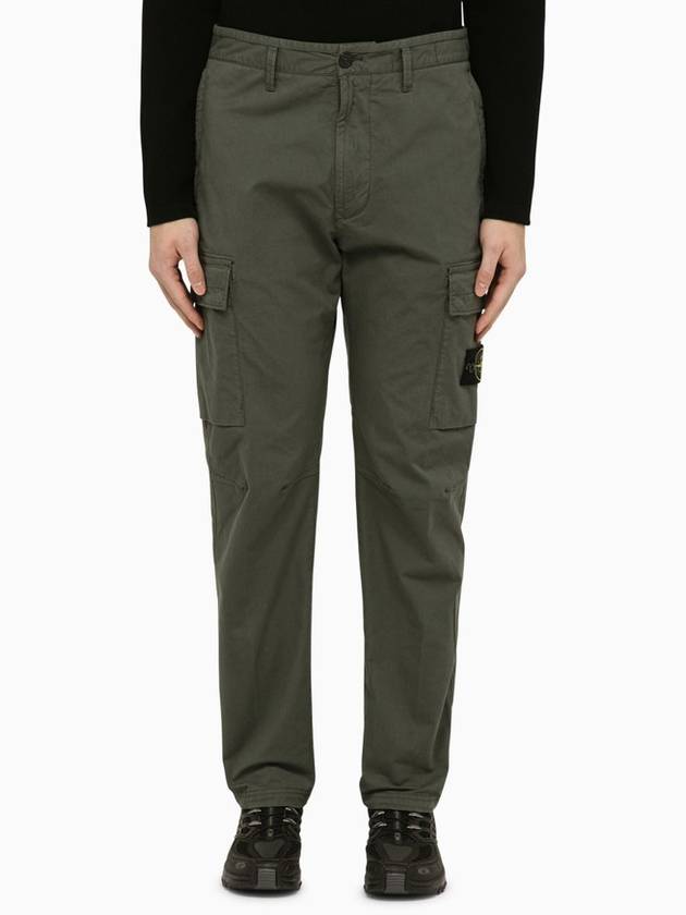 Compass Badge Gabardine Cargo Straight Pants Green - STONE ISLAND - BALAAN 2