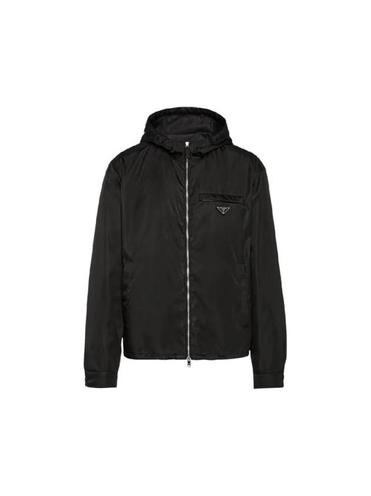 Re-Nylon Hooded Blouson Jacket Black - PRADA - BALAAN 2