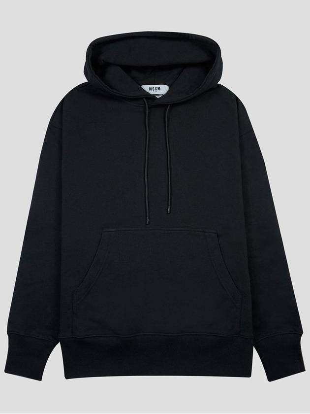 Back Logo Kangaroo Pocket Hoodie Black - MSGM - BALAAN 2