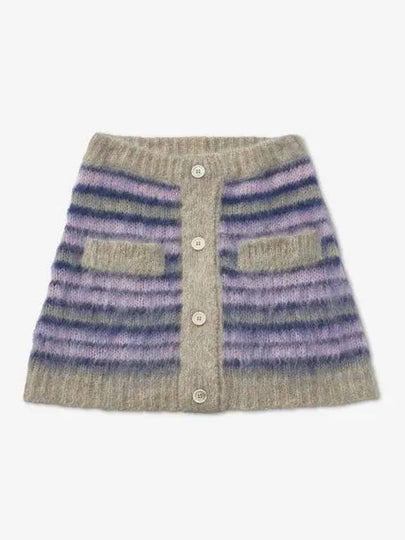 Striped Mohair A-Line Skirt Grey - MARNI - BALAAN 2