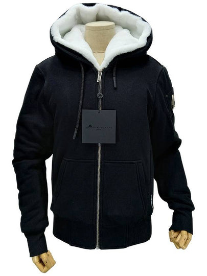 Classic Bunny 3 White Lining Zip Up Hoodie Black - MOOSE KNUCKLES - BALAAN 2