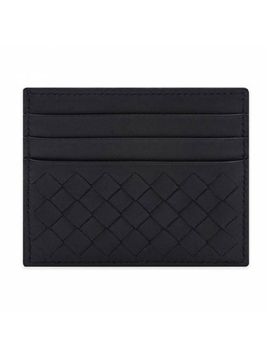 Intrecciato Weaving Card Wallet Black - BOTTEGA VENETA - BALAAN 1