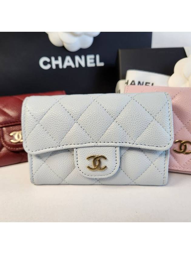 Classic Tiktok Light Blue Caviar Gold Logo Ktoktok AP0214 - CHANEL - BALAAN 10