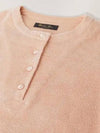 Panarea Henley Jumper Cotton Linen Knit Top Light Coral - LORO PIANA - BALAAN 5