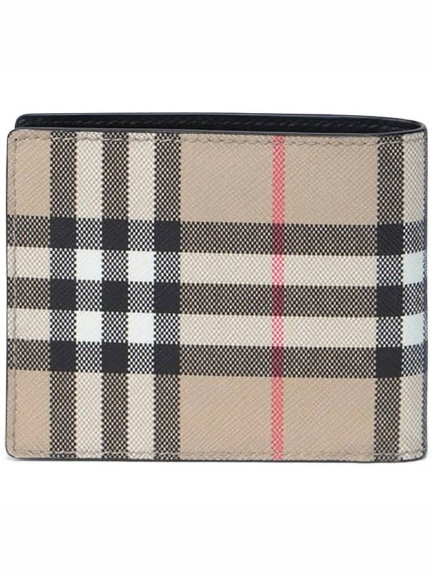 E Canvas Vintage Check Half Wallet Beige - BURBERRY - BALAAN 4