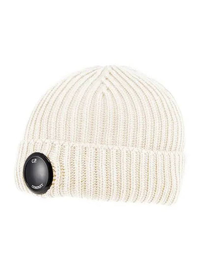 Extra Fine Merino Wool Beanie Gauze White - CP COMPANY - BALAAN 2