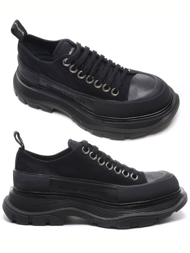 Tread Slick Canvas Low Top Sneakers Black - ALEXANDER MCQUEEN - BALAAN 2