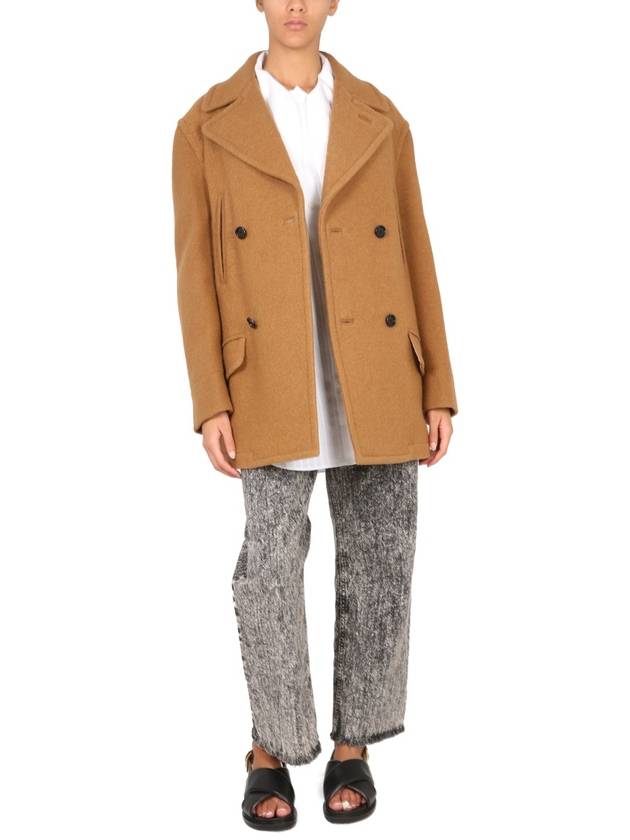 Boucle Wool Midi Double Coat Camel - MARNI - BALAAN 3