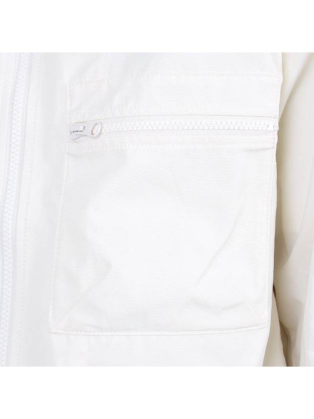 Cotton Canvas Zip-up Jacket Natural White - STONE ISLAND - BALAAN 9