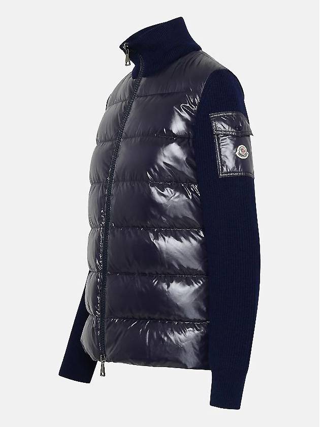 Merino Wool Padded Cardigan Black - MONCLER - BALAAN 5