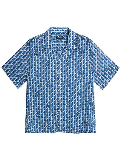 Donso Airy Island Geo Short Sleeve Shirt Blue - J.LINDEBERG - BALAAN 2