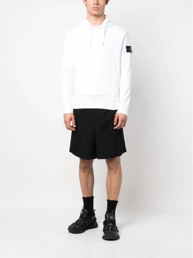 Wappen Patch Classic Fleece Hoodie White - STONE ISLAND - BALAAN 3