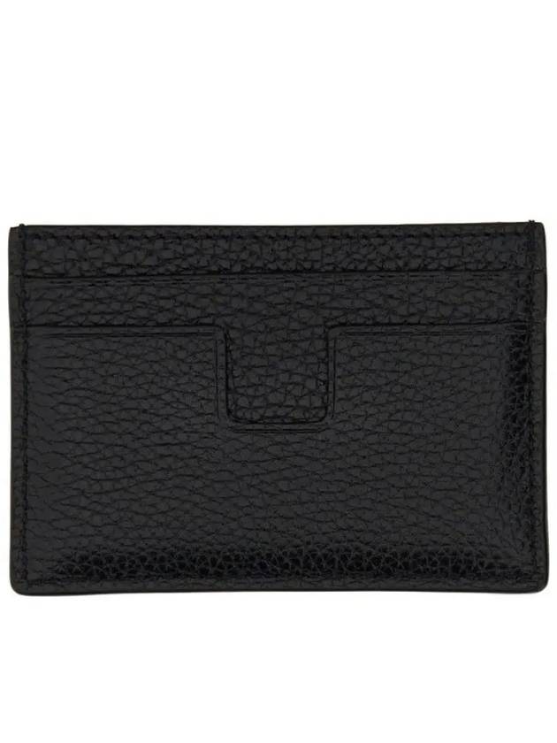 Classic Logo Grain Leather Card Wallet Black - TOM FORD - BALAAN 3