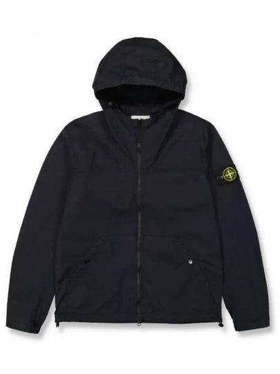 Supima Cotton Twill Stretch-TC Over Hooded Jacket Navy - STONE ISLAND - BALAAN 2