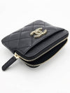 Silver Hardware Small Leather Coin Wallet Black - CHANEL - BALAAN 9