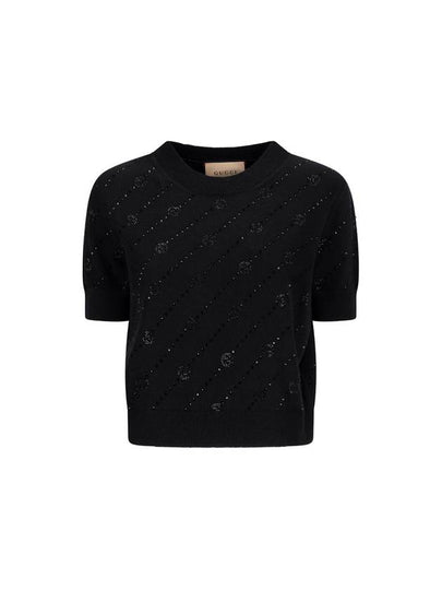 GG Interlocking Cashmere Knit Top Black - GUCCI - BALAAN 2