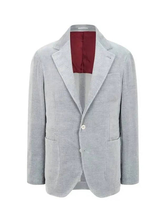 Men s Stretch Corduroy Single Jacket Gray - BRUNELLO CUCINELLI - BALAAN 1