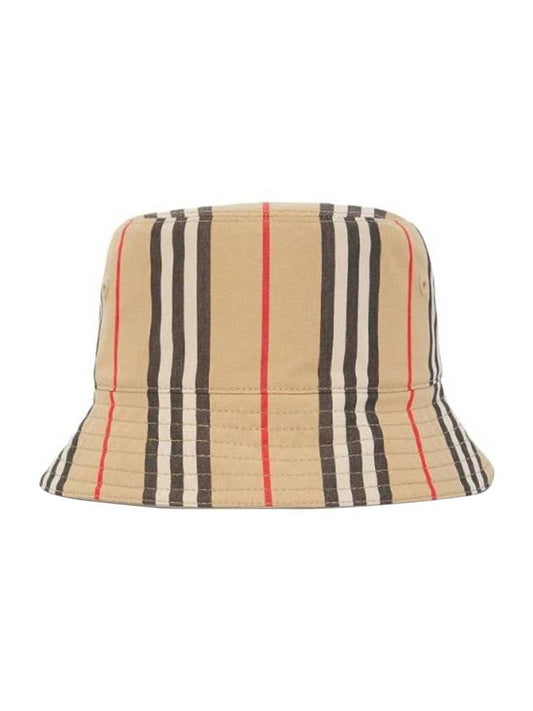Reversible Icon Stripe Bucket Hat Beige - BURBERRY - BALAAN 1