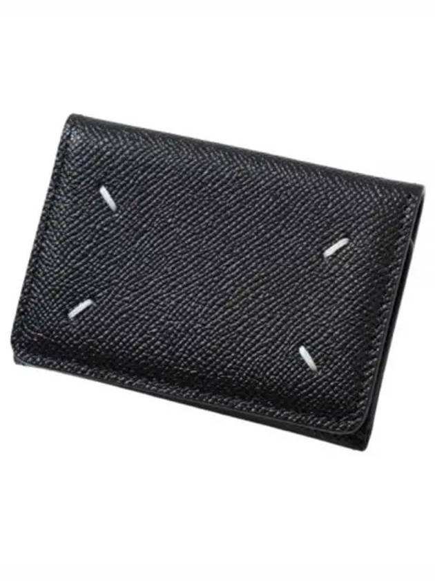 Four Stitch Logo Leather Half Wallet Black - MAISON MARGIELA - BALAAN 2