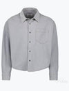 Embossed Logo Denim Long Sleeve Shirt Javel Grey - AMI - BALAAN 2