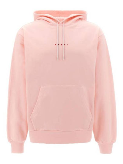 Logo Print Drawstring Hoodie Pink - MARNI - BALAAN 2