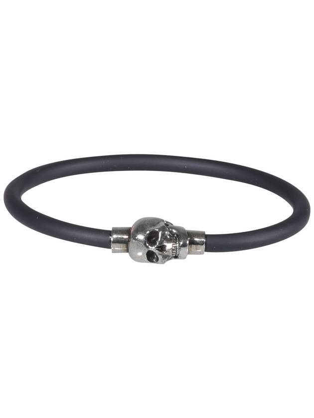 Silver Skull Lover Bracelet Black - ALEXANDER MCQUEEN - BALAAN 1