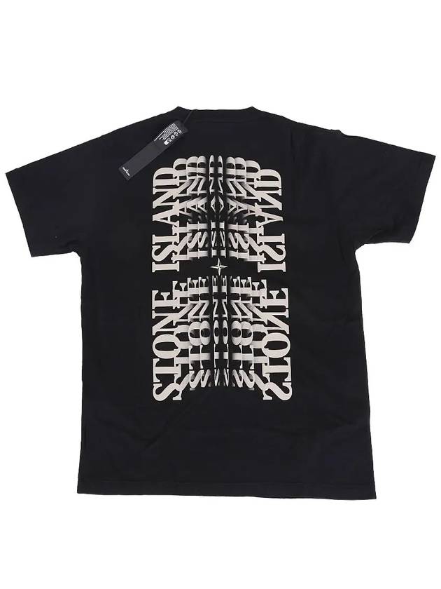 Garment Dyed Lettering One Print Cotton Jersey Short Sleeve T-Shirt Black - STONE ISLAND - BALAAN 2