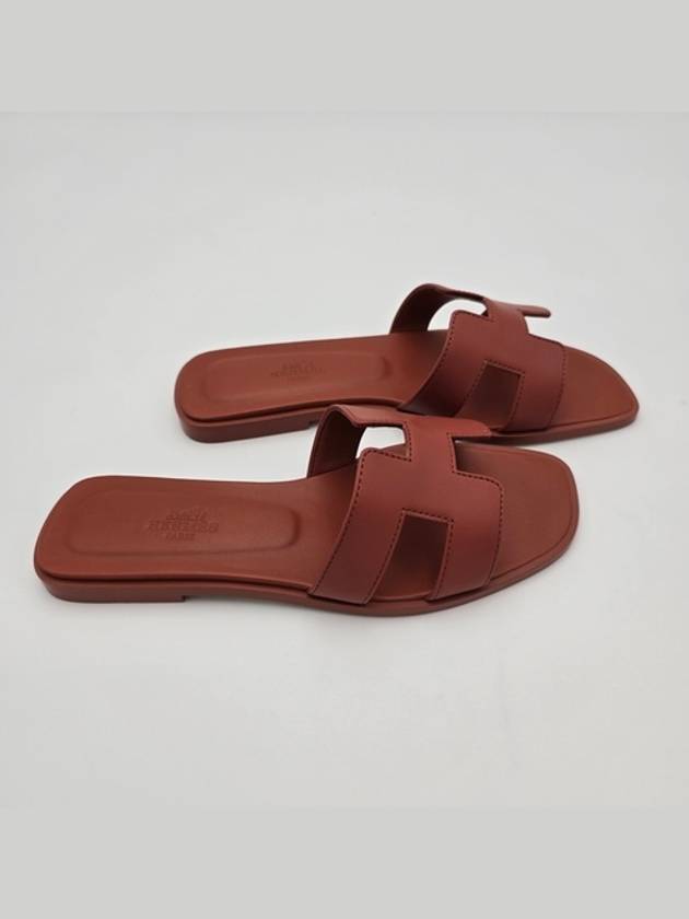 Oran Calfskin Sandals Rouge - HERMES - BALAAN 4