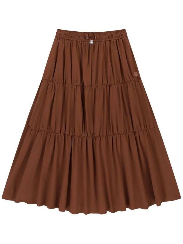 OG Woven Stretch Shirring Long Skirt Brick - OFFGRID - BALAAN 1