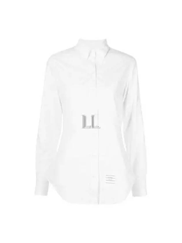 Diagonal Stripe Satin Weave Supima Oxford Shirt White - THOM BROWNE - BALAAN 2