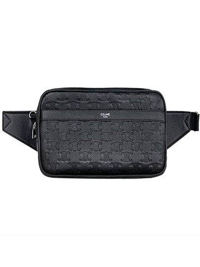 Calfskin Triomphe Embossed Belt Bag Black - CELINE - BALAAN 2