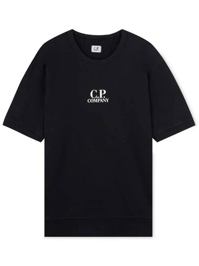 Men's Logo Print Crew Neck Cotton Short Sleeve T-Shirt Black - CP COMPANY - BALAAN 2