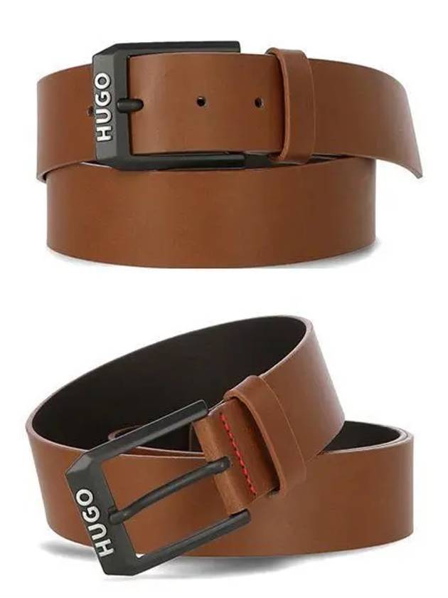 Gelio B logo leather belt brown - HUGO BOSS - BALAAN 2