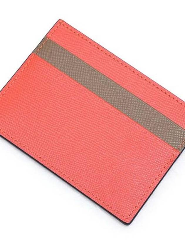 Bicolor Leather Card Wallet Red - MARNI - BALAAN 5