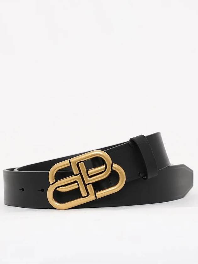 BB Logo Leather Belt Black - BALENCIAGA - BALAAN 4