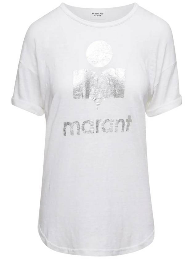 Koldi Linen Short Sleeve T-Shirt White - ISABEL MARANT ETOILE - BALAAN 1