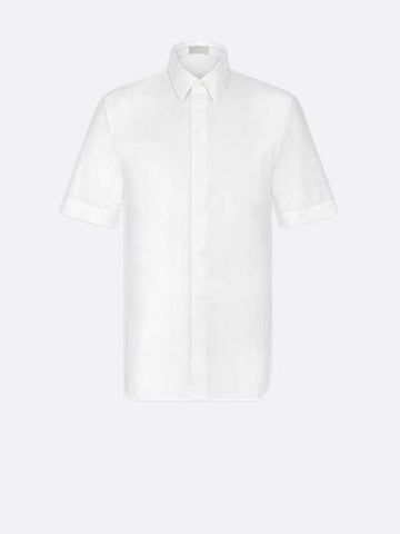 Oblique Jacquard Short Sleeve Shirt White - DIOR - BALAAN 1