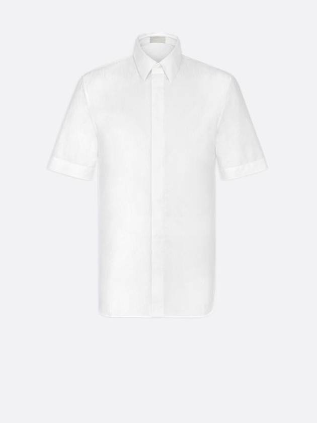 Oblique Jacquard Short Sleeve Shirt White - DIOR - BALAAN 1