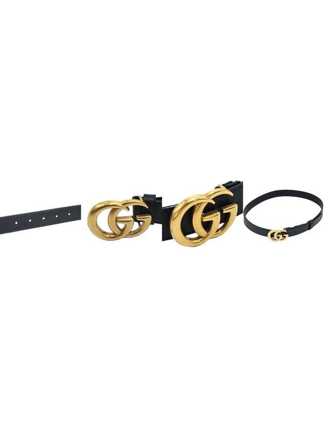 Gucci 414516 Black Leather Gold Plated Double G Buckle GG Marmont Men s Belt 85 - GUCCI - BALAAN 8